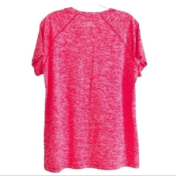 Under Armour Womens Heat Gear T Shirt L Red Loose Fit Short Sleeve Athletic NWOT - Picture 4 of 5